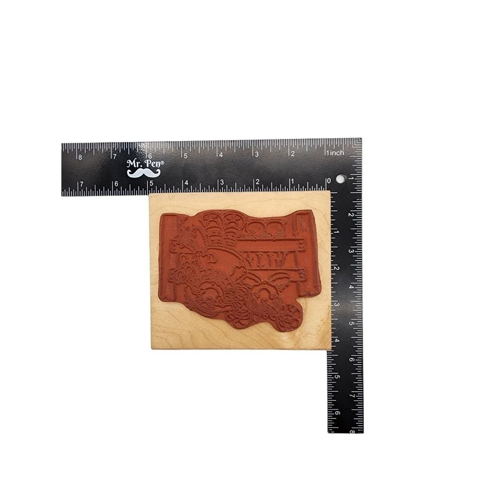 Imaginations Rubber Stamp Best Friends Girls On Fence Wood Mounted Craft 3.5x3